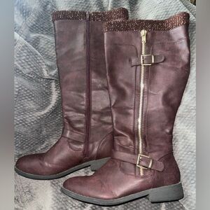 ✨ Burgundy Boss Energy Wide Calf Boot Alert ✨